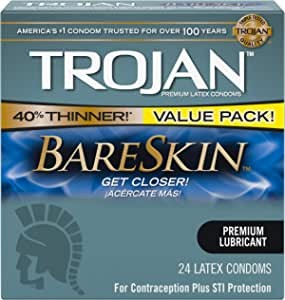 Trojan Sensitivity Bareskin Lubricated Latex Nails, Box of 2 (24 Nails)